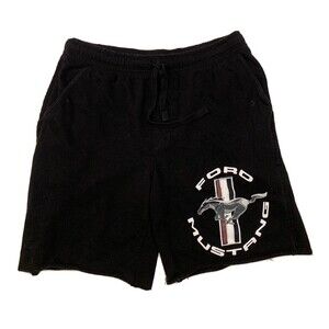 RARE Men's Ford Mustang Black Sweat Shorts Medium 17” Official Licensed Product